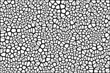 Vitray renkli voronoi fileto, vektör soyut ile. Düzensiz hücre arka plan deseni. 2D geometrik şekiller kılavuz. En boy oranı 2:1