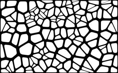Vitray renkli voronoi fileto, vektör soyut ile. Düzensiz hücre arka plan deseni. 2D geometrik şekiller kılavuz. En boy oranı 2:1