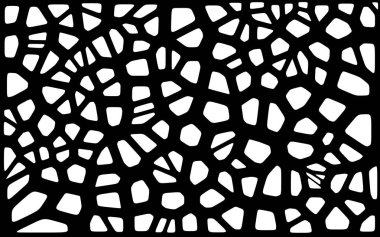 Vitray renkli voronoi fileto, vektör soyut ile. Düzensiz hücre arka plan deseni. 2D geometrik şekiller kılavuz. En boy oranı 2:1