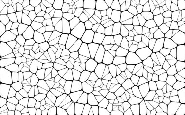 Vitray renkli voronoi fileto, vektör soyut ile. Düzensiz hücre arka plan deseni. 2D geometrik şekiller kılavuz. En boy oranı 2:1