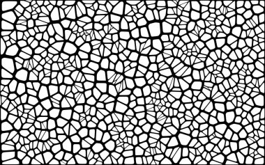 Vitray renkli voronoi fileto, vektör soyut ile. Düzensiz hücre arka plan deseni. 2D geometrik şekiller kılavuz. En boy oranı 2:1