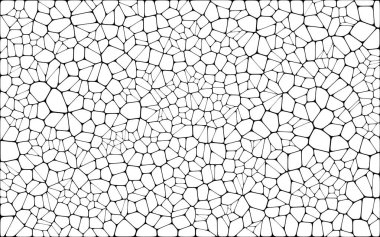 Vitray renkli voronoi fileto, vektör soyut ile. Düzensiz hücre arka plan deseni. 2D geometrik şekiller kılavuz. En boy oranı 2:1