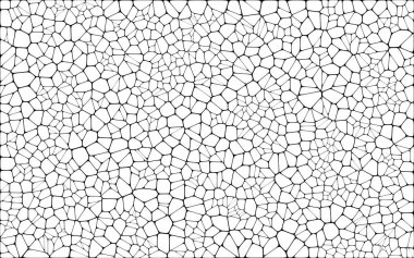 Vitray renkli voronoi fileto, vektör soyut ile. Düzensiz hücre arka plan deseni. 2D geometrik şekiller kılavuz. En boy oranı 2:1