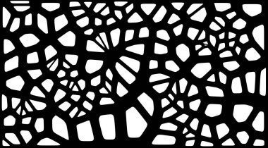 Vitray renkli voronoi fileto, vektör soyut ile. Düzensiz hücre arka plan deseni. 2D geometrik şekiller kılavuz. En boy oranı 2:1