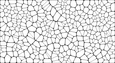 Vitray renkli voronoi fileto, vektör soyut ile. Düzensiz hücre arka plan deseni. 2D geometrik şekiller kılavuz. En boy oranı 2:1