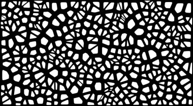 Vitray renkli voronoi fileto, vektör soyut ile. Düzensiz hücre arka plan deseni. 2D geometrik şekiller kılavuz. En boy oranı 2:1