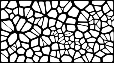 Vitray renkli voronoi fileto, vektör soyut ile. Düzensiz hücre arka plan deseni. 2D geometrik şekiller kılavuz. En boy oranı 2:1