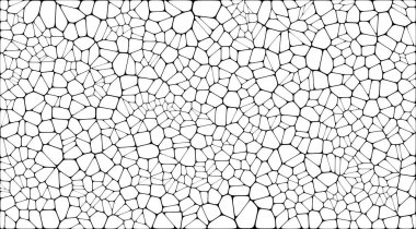 Vitray renkli voronoi fileto, vektör soyut ile. Düzensiz hücre arka plan deseni. 2D geometrik şekiller kılavuz. En boy oranı 2:1