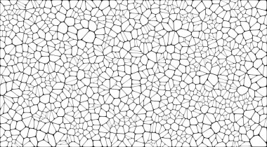 Vitray renkli voronoi fileto, vektör soyut ile. Düzensiz hücre arka plan deseni. 2D geometrik şekiller kılavuz. En boy oranı 2:1