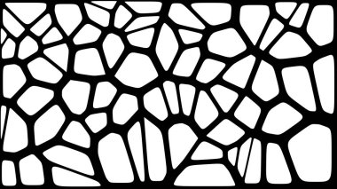Vitray renkli voronoi fileto, vektör soyut ile. Düzensiz hücre arka plan deseni. 2D geometrik şekiller kılavuz. En boy oranı 2:1