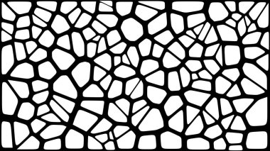 Vitray renkli voronoi fileto, vektör soyut ile. Düzensiz hücre arka plan deseni. 2D geometrik şekiller kılavuz. En boy oranı 2:1