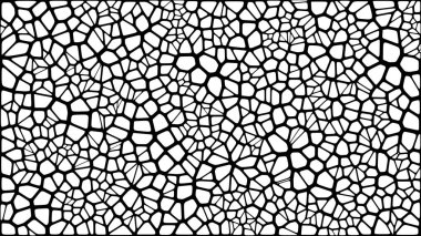 Vitray renkli voronoi fileto, vektör soyut ile. Düzensiz hücre arka plan deseni. 2D geometrik şekiller kılavuz. En boy oranı 2:1