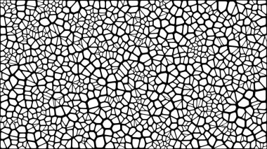 Vitray renkli voronoi fileto, vektör soyut ile. Düzensiz hücre arka plan deseni. 2D geometrik şekiller kılavuz. En boy oranı 2:1