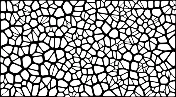 Vitray renkli voronoi fileto, vektör soyut ile. Düzensiz hücre arka plan deseni. 2D geometrik şekiller kılavuz. En boy oranı 2:1