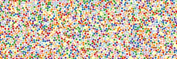 Seyrek suluboya konfeti nokta beyaz arka plan üzerinde renkli. Kaotik desen daire dijital. En boy oranı 3:1