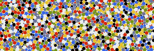 Seyrek suluboya konfeti nokta beyaz arka plan üzerinde renkli. Kaotik desen daire dijital. En boy oranı 3:1