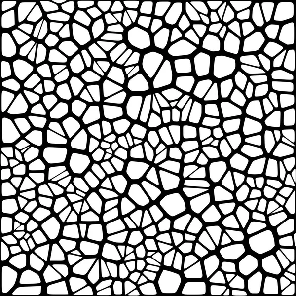 Vitrail Voronoi Coloré Avec Filet Vecteur Abstrait Modèle Fond Cellules — Image vectorielle