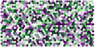 Altıgen kılavuz arka plan doku deseninin renkli. Petek vektör arka plan. İzometrik geometri. En boy oranı 2:1