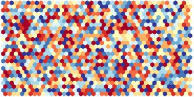 Altıgen kılavuz arka plan doku deseninin renkli. Petek vektör arka plan. İzometrik geometri. En boy oranı 2:1