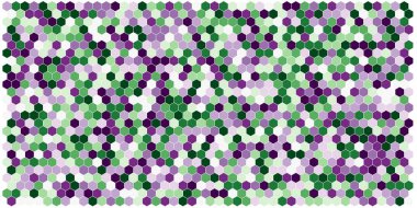 Altıgen kılavuz arka plan doku deseninin renkli. Petek vektör arka plan. İzometrik geometri. En boy oranı 2:1