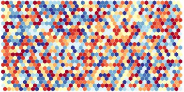 Altıgen kılavuz arka plan doku deseninin renkli. Petek vektör arka plan. İzometrik geometri. En boy oranı 2:1