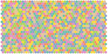 Altıgen kılavuz arka plan doku deseninin renkli. Petek vektör arka plan. İzometrik geometri. En boy oranı 2:1