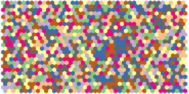 Altıgen kılavuz arka plan doku deseninin renkli. Petek vektör arka plan. İzometrik geometri. En boy oranı 2:1