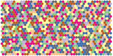 Altıgen kılavuz arka plan doku deseninin renkli. Petek vektör arka plan. İzometrik geometri. En boy oranı 2:1