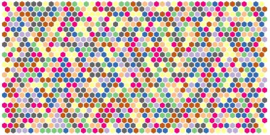 Altıgen kılavuz arka plan doku deseninin renkli. Petek vektör arka plan. İzometrik geometri. En boy oranı 2:1