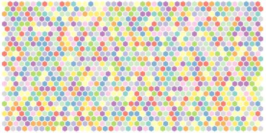 Altıgen kılavuz arka plan doku deseninin renkli. Petek vektör arka plan. İzometrik geometri. En boy oranı 2:1