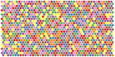 Altıgen kılavuz arka plan doku deseninin renkli. Petek vektör arka plan. İzometrik geometri. En boy oranı 2:1