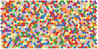 Altıgen kılavuz arka plan doku deseninin renkli. Petek vektör arka plan. İzometrik geometri. En boy oranı 2:1