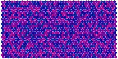 Altıgen kılavuz arka plan doku deseninin renkli. Petek vektör arka plan. İzometrik geometri. En boy oranı 2:1