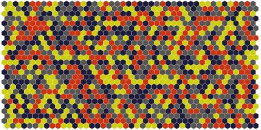 Altıgen kılavuz arka plan doku deseninin renkli. Petek vektör arka plan. İzometrik geometri. En boy oranı 2:1