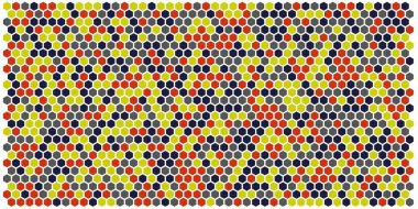 Altıgen kılavuz arka plan doku deseninin renkli. Petek vektör arka plan. İzometrik geometri. En boy oranı 2:1