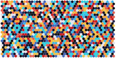 Altıgen kılavuz arka plan doku deseninin renkli. Petek vektör arka plan. İzometrik geometri. En boy oranı 2:1