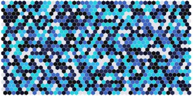 Altıgen kılavuz arka plan doku deseninin renkli. Petek vektör arka plan. İzometrik geometri. En boy oranı 2:1