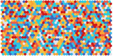 Altıgen kılavuz arka plan doku deseninin renkli. Petek vektör arka plan. İzometrik geometri. En boy oranı 2:1