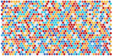 Altıgen kılavuz arka plan doku deseninin renkli. Petek vektör arka plan. İzometrik geometri. En boy oranı 2:1