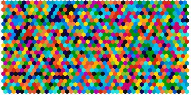 Altıgen kılavuz arka plan doku deseninin renkli. Petek vektör arka plan. İzometrik geometri. En boy oranı 2:1