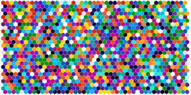 Altıgen kılavuz arka plan doku deseninin renkli. Petek vektör arka plan. İzometrik geometri. En boy oranı 2:1