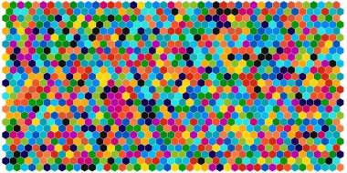 Altıgen kılavuz arka plan doku deseninin renkli. Petek vektör arka plan. İzometrik geometri. En boy oranı 2:1