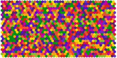 Altıgen kılavuz arka plan doku deseninin renkli. Petek vektör arka plan. İzometrik geometri. En boy oranı 2:1