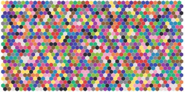 Altıgen kılavuz arka plan doku deseninin renkli. Petek vektör arka plan. İzometrik geometri. En boy oranı 2:1