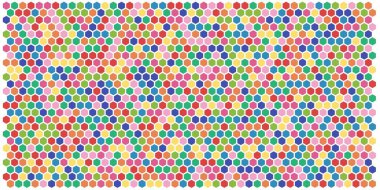 Altıgen kılavuz arka plan doku deseninin renkli. Petek vektör arka plan. İzometrik geometri. En boy oranı 2:1