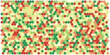 Altıgen kılavuz arka plan doku deseninin renkli. Petek vektör arka plan. İzometrik geometri. En boy oranı 2:1