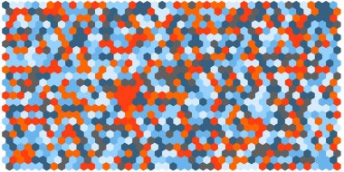 Altıgen kılavuz arka plan doku deseninin renkli. Petek vektör arka plan. İzometrik geometri. En boy oranı 2:1