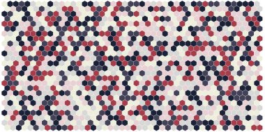 Altıgen kılavuz arka plan doku deseninin renkli. Petek vektör arka plan. İzometrik geometri. En boy oranı 2:1