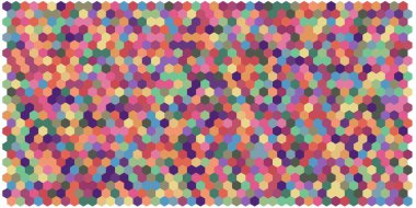 Altıgen kılavuz arka plan doku deseninin renkli. Petek vektör arka plan. İzometrik geometri. En boy oranı 2:1