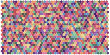 Altıgen kılavuz arka plan doku deseninin renkli. Petek vektör arka plan. İzometrik geometri. En boy oranı 2:1